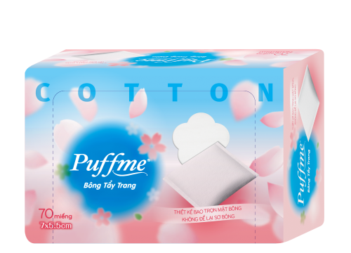 Bông Tẩy Trang Puffme dạng túi 70 miếng/Hộp